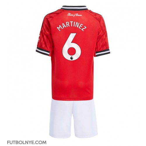 Camiseta Manchester United Lisandro Martinez #6 Primera Equipación para niños 2025-26 manga corta (+ pantalones cortos)
